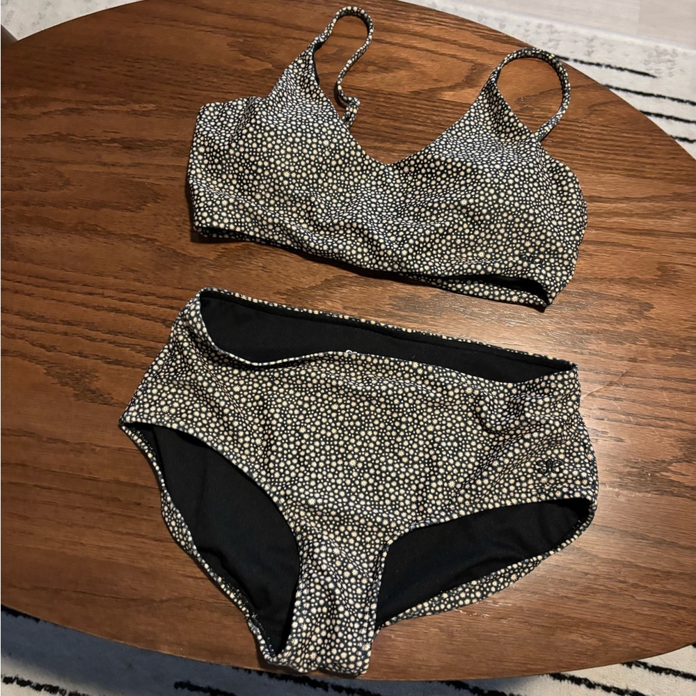 Albion printed bikini - lightly padded top (S) and high waisted bottoms (XS)